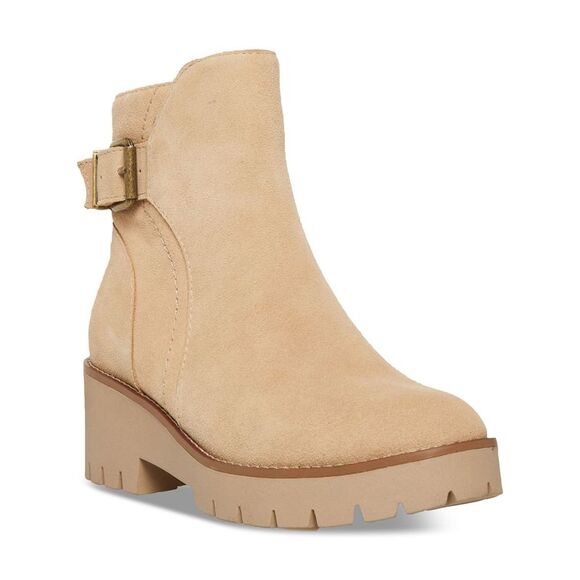 AQUA COLLEGE Shoes - AQUA COLLEGE Womens Beige Waterproof Desiree Almond Toe Block Heel Booties 6 M